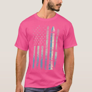 Camiseta Patriótica Americana Física Usa Sinalizador Espaci
