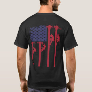 Camiseta Patriótica Americana Flag Lineman