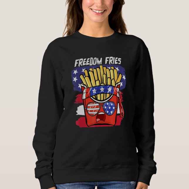 Camiseta Patriótica Americana Freedomm Fries 4 De Julho Dos (Frente)