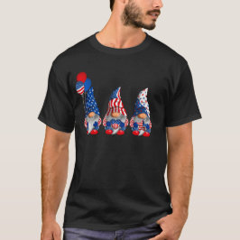 Camiseta Patriótica Americana Gnomos USA Bandeira 4 De Julh