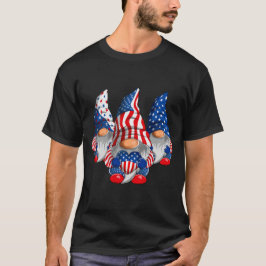 Camiseta Patriótica Americana Gnomos USA Bandeira 4 De Julh