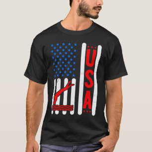 Camiseta Patriótica Americana Homens Nadando Fora