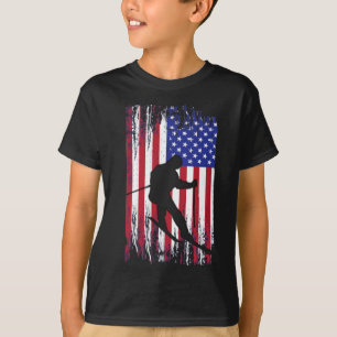 Camiseta Patriótica Americana Sinalizador Único Novelty Gif