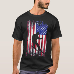 Camiseta Patriótica Americana Sinalizador Único Novelty Gif
