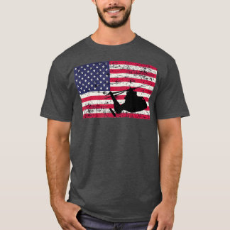 Camiseta Patriótica AS365 Helicóptero Dauphin Bandeira Amer