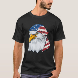 Camiseta Patriótica Bald Eagle Men 4 De Julho Bandeira Amer