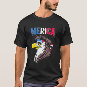 Camiseta Patriótica Bald Eagle Mullet EUA Bandeira American