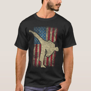 Camiseta Patriótica Bandeira dos Estados Unidos Karate Taek