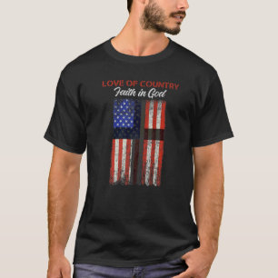 Camiseta Patriótica Christian Faith Country Vintage Love Cr