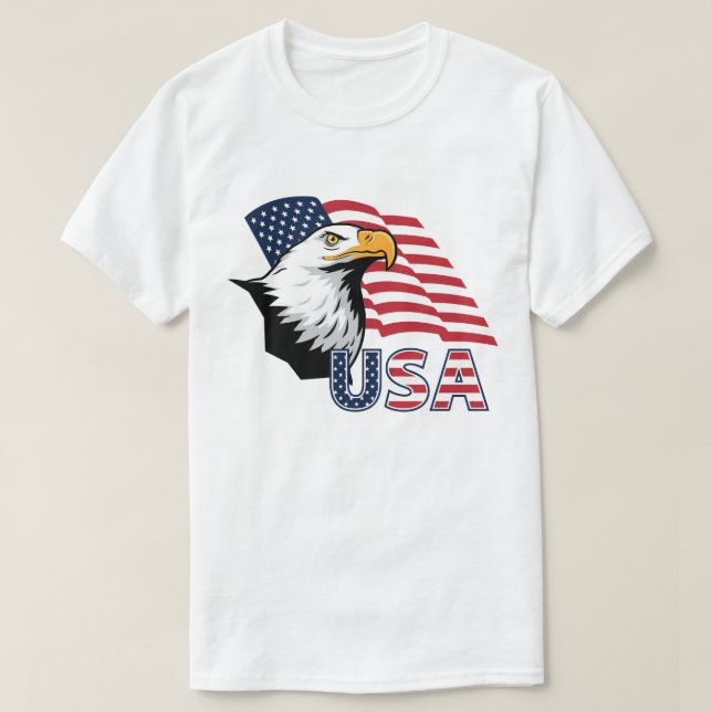 Camiseta Patriótica com Águia Americana – American (Frente do Design)