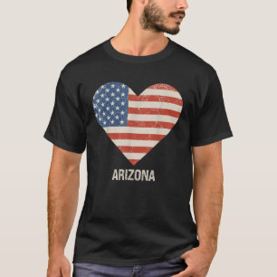 Camiseta Patriótica da Arizona do Coração da Bandeira Ameri