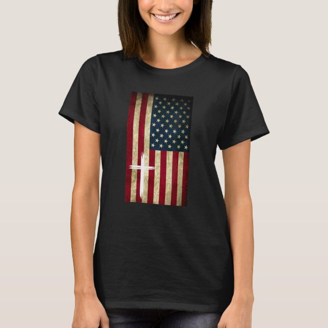 Camiseta Patriótica da Faith Cristã Cruzada dos Estados Uni (Frente)