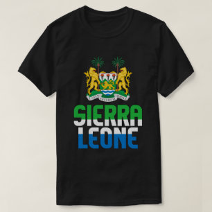 Camiseta Patriótica da Serra Leoa e Casaco de Armas