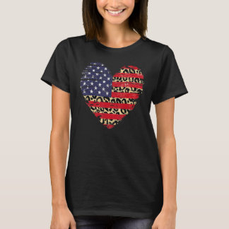 Camiseta Patriótica das Estrelas de Bandeira Americanas em