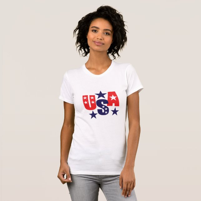 Camiseta Patriótica das Mulheres (Frente Completa)