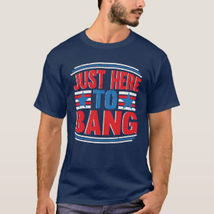 Camiseta Patriótica de 4 de Julho Só Estou Aqui Pa