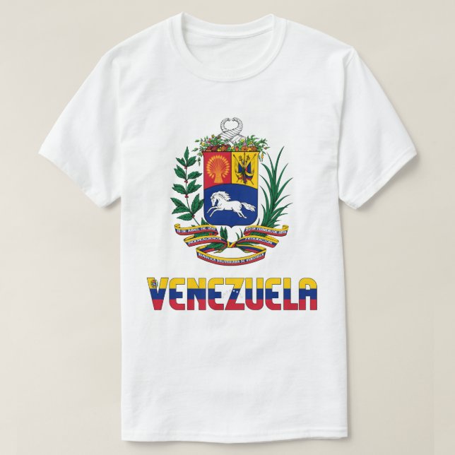 Camiseta Patriótica de Bandeira e Casaco de Armas (Frente do Design)