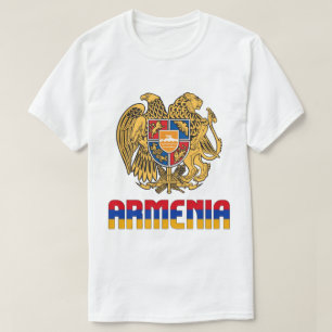 Camiseta Patriótica de Bandeira e Casaco de Armas