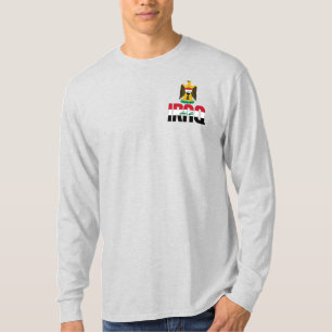 Camiseta Patriótica de bandeira e Casaco de armas do Iraque