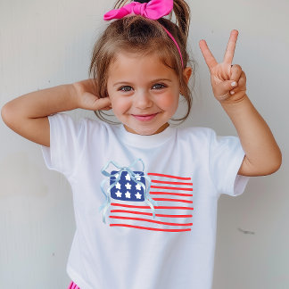 Camiseta Patriótica de Crianças com Bandeira dos E