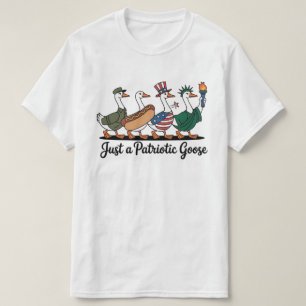 Camiseta Patriótica de Gansos Marchando Piada 4 de