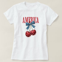 Camiseta Patriótica do Dia 4 de Julho com Laço de