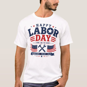 Camiseta Patriótica do Dia do Trabalhador Feliz