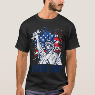 Camiseta Patriótica Do Dia Do Trabalho Na Bandeira Da Liber