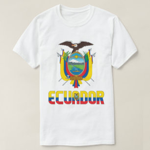 Camiseta Patriótica do Equador e Casaco de Armas