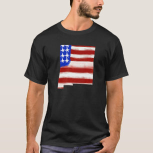 Camiseta Patriótica Do Novo México - Bandeira Americana Em 