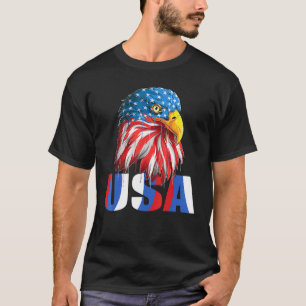 Camiseta Patriótica Eagle 4 de julho dos Estados Unidos Ban