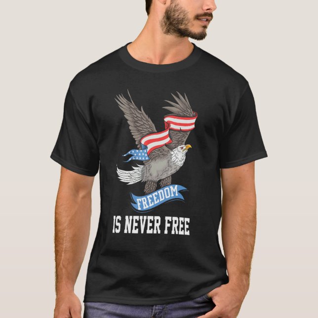 Camiseta Patriótica Eagle American Flag 4 De Julho Homens N (Frente)