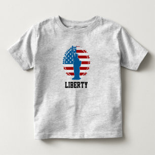 Camiseta Patriótica Estátua Americana da Bandeira da Libe