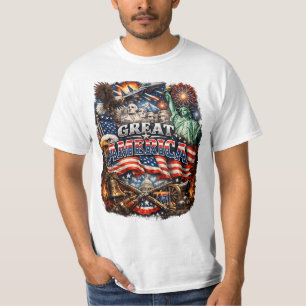 Camiseta Patriótica EUA Águia Orgulho para America