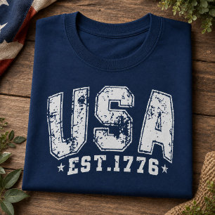 Camiseta Patriótica EUA EST 1776