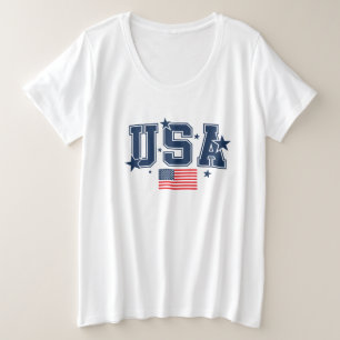 Camiseta Patriótica Feminina Tamanho Plus