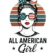 Camiseta Patriótica Garota Totalmente Americana EU