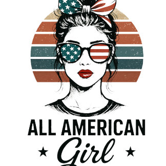 Camiseta Patriótica Garota Totalmente Americana EU