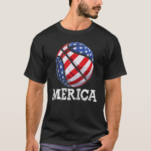 Camiseta Patriótica Merica Usa Bandeira Basquete 4 De Julho