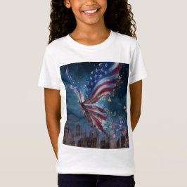 Camiseta Patriótica para Meninas de 4 de Julho – E