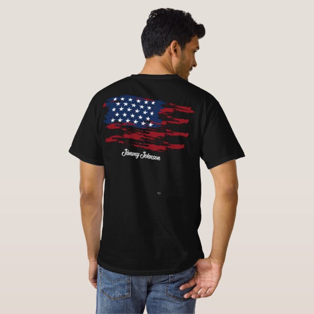 Camiseta Patriótica Personalizada (Parte Traseira Completa)