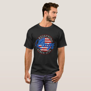 camiseta patriótica rejeitando reis desde 1776