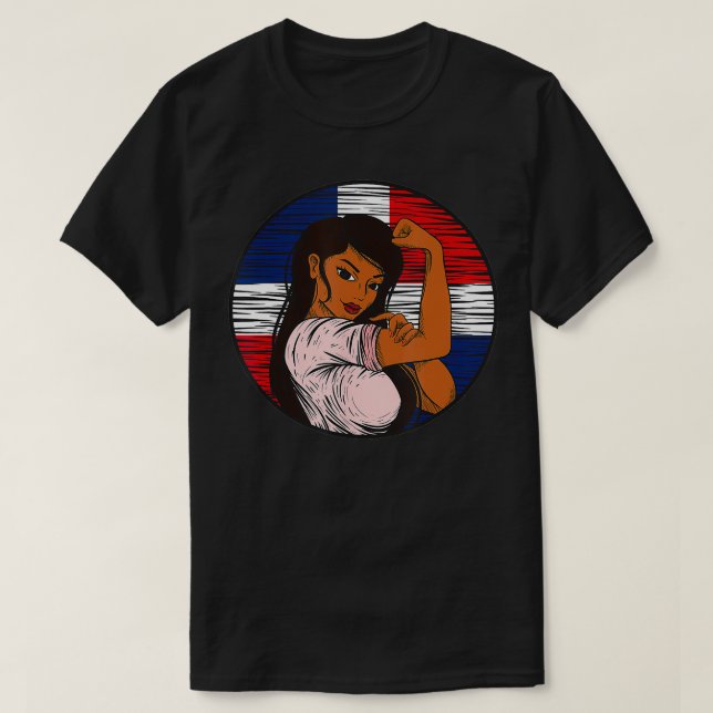 Camiseta Patriótica República Dominicana Bandeira Orgulhosa (Frente do Design)