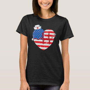 Camiseta Patriótica Rn Lpn Cna American Bandeira 4 De Julho