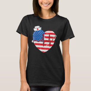 Camiseta Patriótica Rn Lpn Cna American Bandeira 4 De Julho