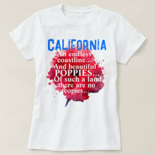 Camiseta Patriótica Românica da Califórnia