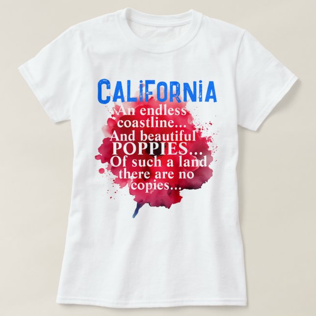 Camiseta Patriótica Românica da Califórnia (Frente do Design)