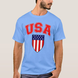 Camiseta Patriótica U S A American Flag Shield