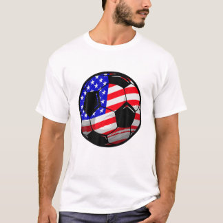 Camiseta Patriótica USA American Flag Soccer 4 De Julho Fam
