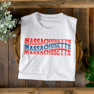 Camiseta Patriótica Vermelha e Azul Boho de Massac